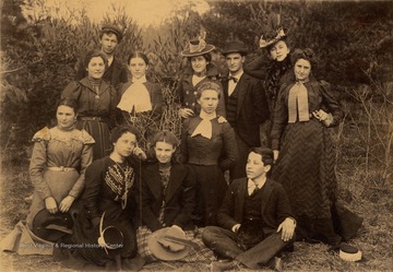 Class portrait of students attending "summer class," Beckley School, Beckley, West Virginia.  Top, left to right:  Hal Scott, Jean Kay, Ophia Edison, Zeta Williams, John Williams, Lucy Maxwell, Add Williams.  Bottom, left to right:  Bessie Lemon, Bessie Willis, Stella Lemon, Zora Ball, George Willis.