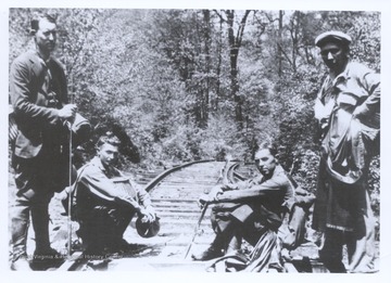 Cass, W.V.; Harry Sturm (Upshur County Extension Agent) and Judd Wolfram (Webster County Extension Agent); boys not identified; Gordon Hamrick.