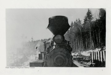 Front view of a train engine.  