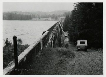 W.Va. Pulp and Paper Company.  Keeper's house on far shore.  Grant County, W.Va.  