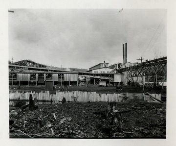 Mill with old stumps in foreground.  