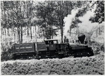 Shay train engine No. 7 on the Cass Scenic Railroad.