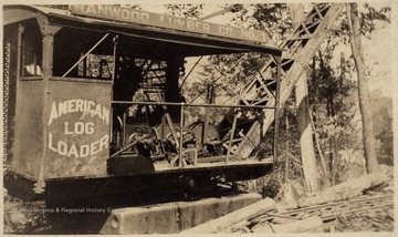 Close view of Ranwood Lumber Company 'American Log Loader'.