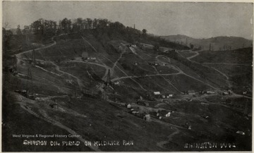 Oil derricks on Mudlick Run in Shinnston, W.Va.