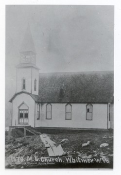 View of entrance of the Methodist Episcopal Church in Whitmer, W. Va.  