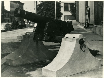 The old Revolutionary relic captured by the 44th Ohio Infantry at the battle of Lewisburg. It was surrendered by Cornwallis at Yorktown in 1781. See West Virginia Collection Pamphlet 6610 and Boyd Stutler's 'WV in the Civil War.'