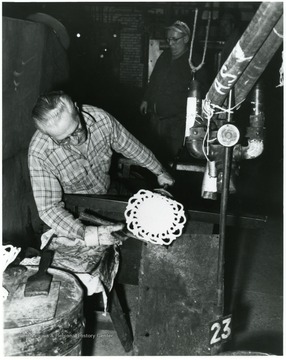 Men at work in the Fostoria Glass Company.