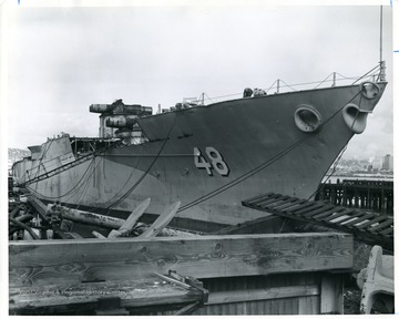 U.S.S. West Virginia docked.