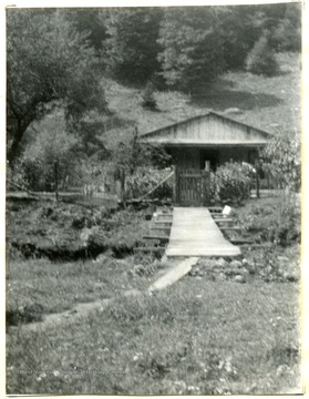 House before the outside improvement project of the Mrs. J.B. Showalter home in Slaty Fork, Pocahontas County.  (See photograph number 001577 for a view of the home after the renovation.)