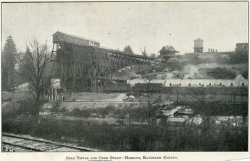 A coal processing plant, which shows the various buildings and railroad tracks.