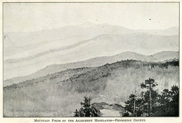 A beautiful view of the layered mountain folds on the Allegheny Highlands.