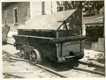 Railcar loaded with the dynamite and cap box. 