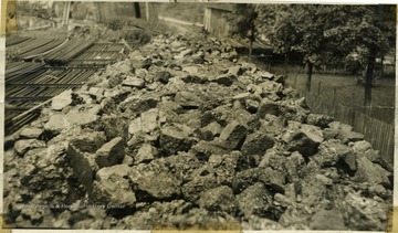 Coal cars loaded by the Flynn Lumber Company, Nicholas County, Sewell Coal.