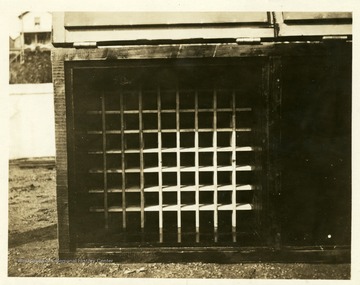 Picture of the slots inside a dynamite box used to hold the sticks of dynamite. Picture taken at Thomas, W. Va. 