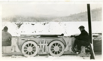 Mine car with driver in the winter at Thomas, W. Va. 