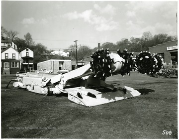 A Continuous Mining Machine on display above ground. 