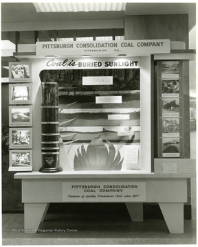 A Consolidation Coal Company Display showing the usefulness of coal and where it is formed. 'Judge' of Good Pictures, Industrial Photographers, 954 Liberty Ave, PGH. 22, PA. GR. 1-4288 AT. 1-3834. Reorder No. 35547-1.