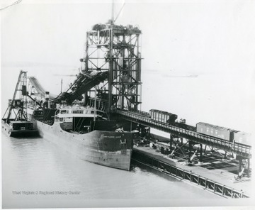 The James Ellwood Jones ship being loaded with coal.