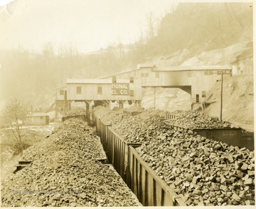 Filled coal cars near plant in Monongalia County.