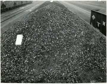 Close up of coal in a train car.