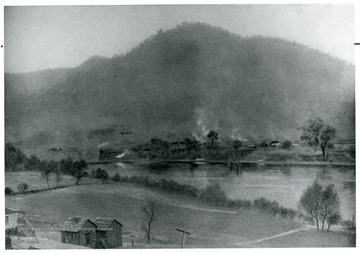 River terminus at Mt. Carbon with a few houses around.