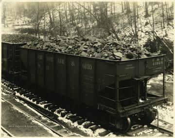 Hopper filled with 3 Inch Lump Export Coal Company.