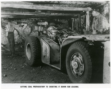 A coal cutter with nine foot cutting blade at work in Consol. Coal Co. Mine No. 32, Owings, W. Va. 