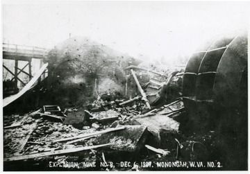 Rubble left over after the explosion at Monongah Mine.