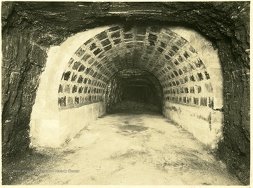 Looking down a mine shaft.