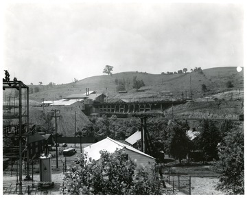 Mine buildings outside of a Hanna Coal Company mine.