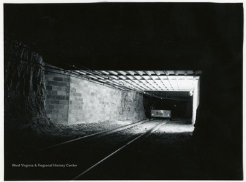 Overcast, where two air currents cross in a mine, at the Jamison Mine No. 9 shaft bottom.