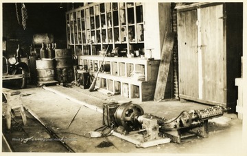 Conveyor and other machinery at a shop in Thomas, W. Va.