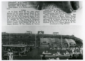 Cars line the hillside above the stadium where Safety Day exercises are held.