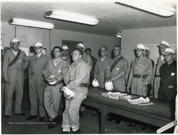 Group of miners in a safety class.