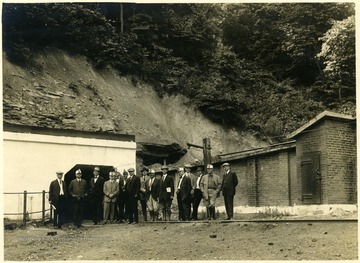 Group portrait of an inspection party at Consolidation Mine No. 204.