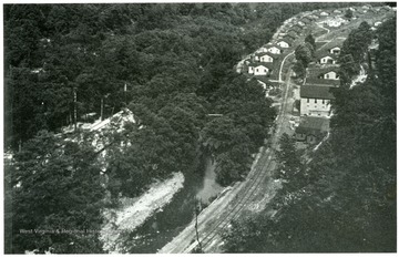 'View of Montcoal, the attractive up-to-date town built up around the Colcord Coal Company operations.' The picture came from the West Virginia Review, page 429, in an article titled 'A Coal Company that is a real Community Builder'.