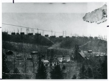 View of houses that line the hilltop above the Sherwood Mine.