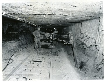 Jeffrey 290 cutting trench for 2200 volt line at Jamison No. 9.  Stonega Coke and Coal.