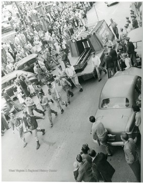 'Parade held in Blacksburg, Va. by VPI students prior to a football game with Geo. Wash. U.