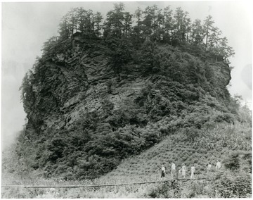 The rock was a picnic spot near the rivers in Mercer Co. W. Va.