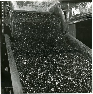 Coal on a conveyor.