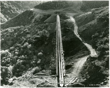 Conveyor belt in the middle of the mountains.