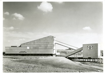 Georgetown Preparation Plant's raw coal conveyor and the refuse loading bin are shown in this picture. 