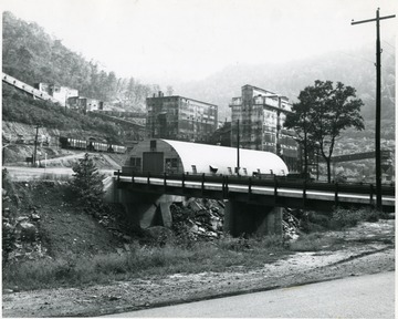 'On N&amp;W RR on Virginian RR when this picture was taken on Route 10 and 16, road between Mullens and Pineville, W. Va. Itmann, W. Va. was named for I.T. Mann.'