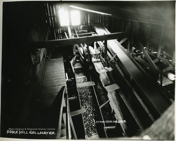 Large room with coal being washed.