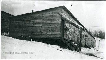 Close-up of steps and doorway of a barracks at Jamison No. 9.