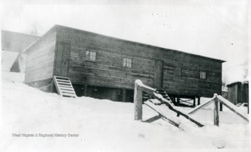 Barrack in the snow.