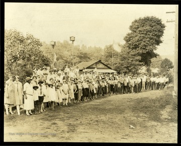 Group portrait of members of the Monongah Local 1643 Picket Line.<br /><br /><br />