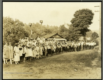 Group portrait of members of the Monongah Local 1643 Picket Line.<br /><br />