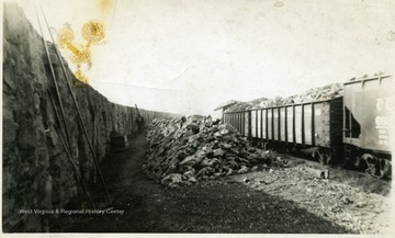 Piles in between coke ovens and railroad.